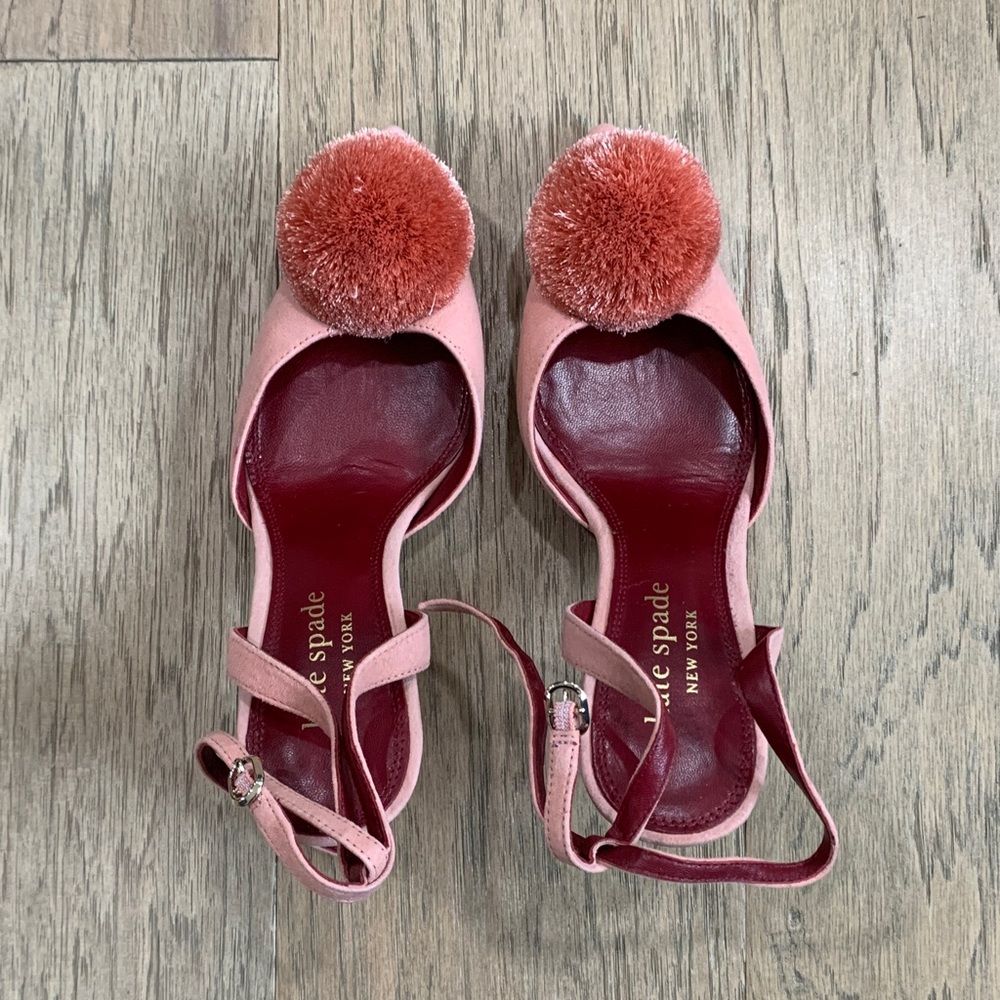 Kate Spade Amour Pom Pumps Dancer Pink Size 6.5 - Picture 4 of 10
